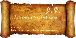 Jánossy Vilhelmina névjegykártya
